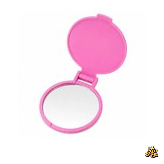 Espejo plástico de bolsillo 6 × 7 cm - rosa