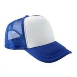 Gorra de malla para adulto azul rey con blanco