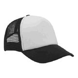 Gorra de malla para adulto negra con blanco