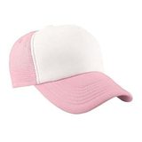Gorra de malla para niño rosada con blanco