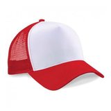 Gorra de malla para niño roja con blanco