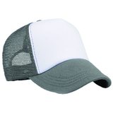 Gorra de malla para adulto gris con blanco
