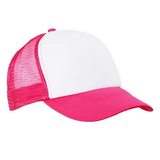 Gorra de malla para adulto fucsia con blanco