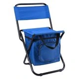 Silla de playa con hielera azul