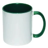 Taza asa interior verde oscuro 11 oz