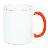 Taza asa y borde naranja