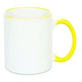 Taza asa y borde amarillo