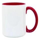 Taza asa interior roja de 15 oz