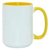 Taza asa interior amarilla de 15 oz