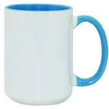 Taza asa interior celeste de 15 oz