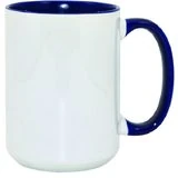Taza asa interior azul de 15 oz
