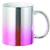 Taza espejo plateado con rosado