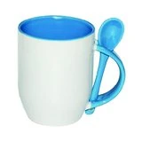 Taza celeste con cuchara