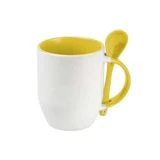 Taza amarilla con cuchara