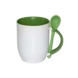 Taza verde con cuchara