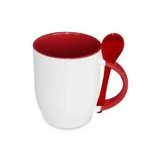 Taza roja con cuchara