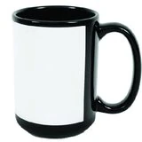 Taza negra con ventana 15 oz