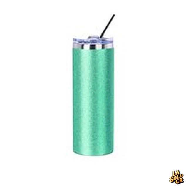 Skinny tumbler de acero celeste escarchado 600 ml