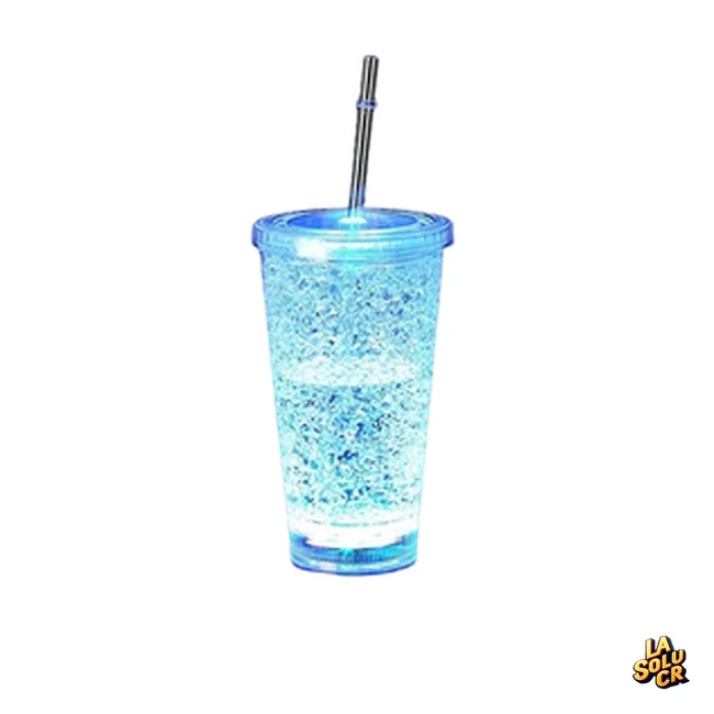 Vaso LED ICE de acrílico, doble pared, 450 ml
