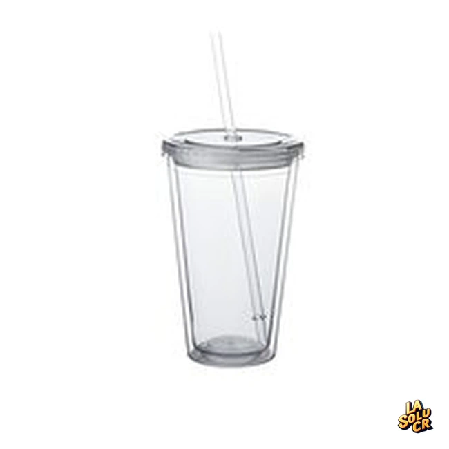 Vaso plástico transparente blanco 16 oz