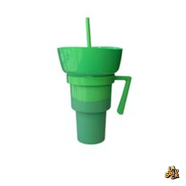 Vaso mágico especial con plato verde