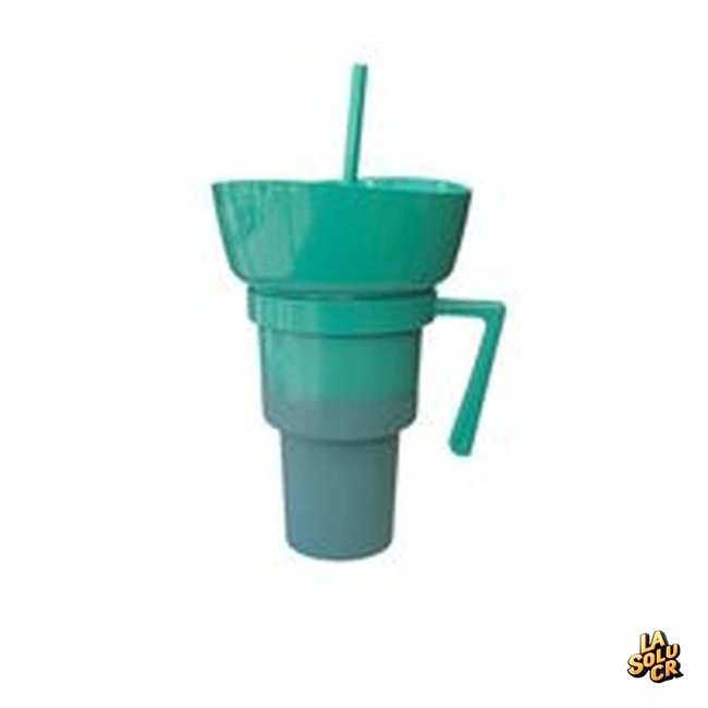 Vaso mágico especial con plato turquesa