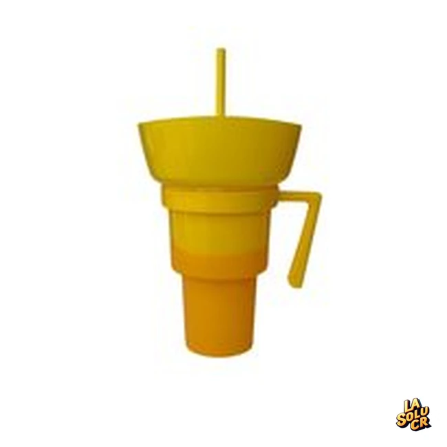 Vaso mágico especial con plato amarillo