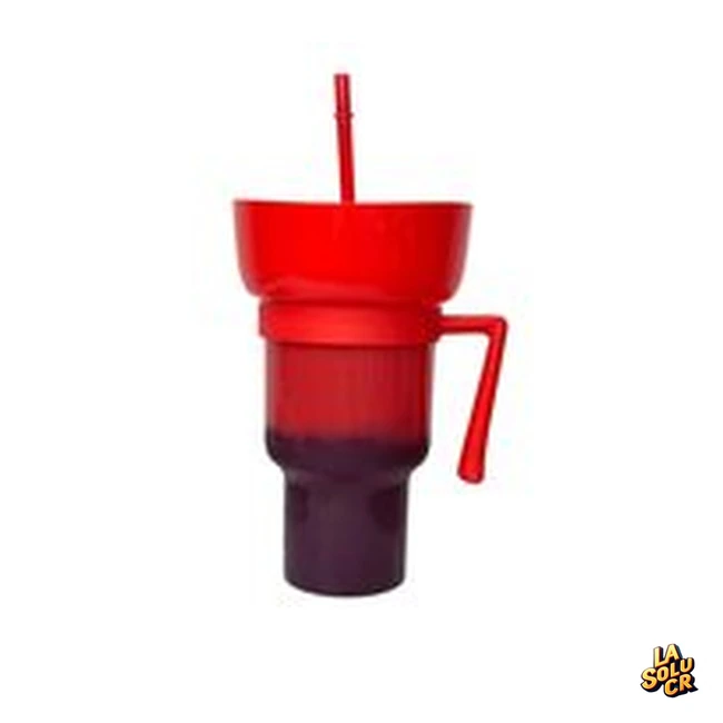Vaso mágico especial con plato rojo con morado