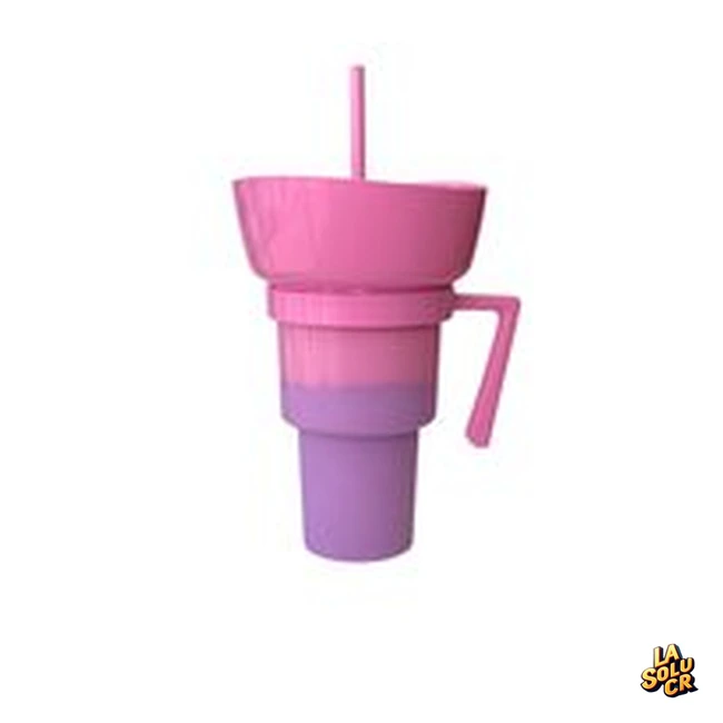 Vaso mágico especial con plato rosado