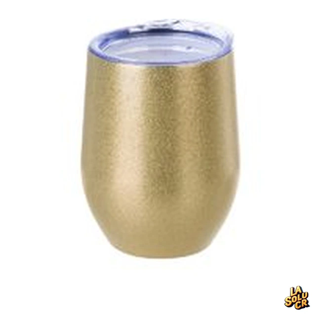 Vaso coctelero de acero dorado escarchado