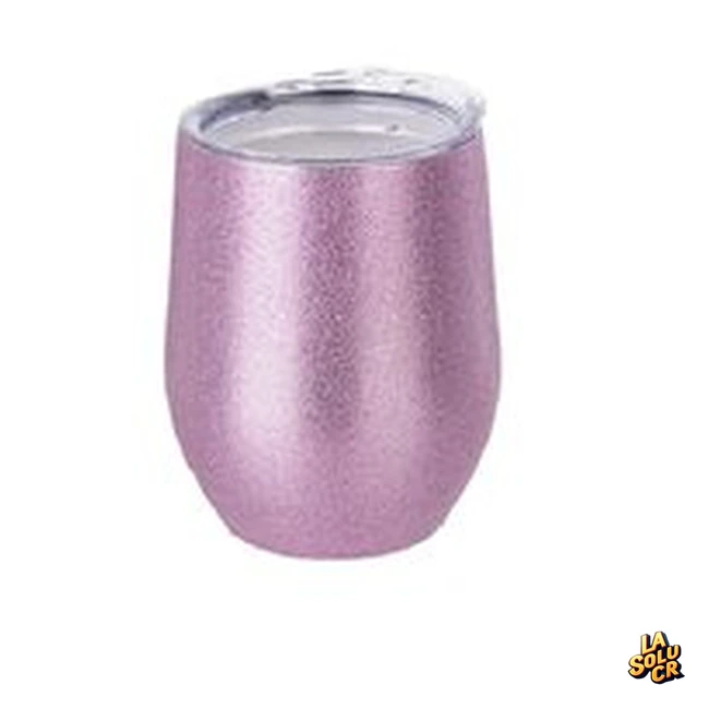 Vaso coctelero de acero rosado escarchado