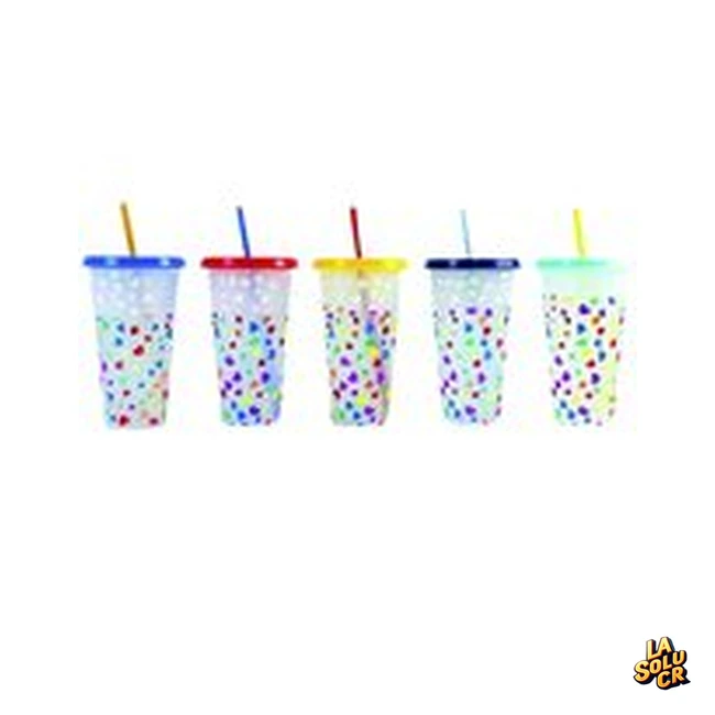 Vaso mágico con corazones, 5 colores